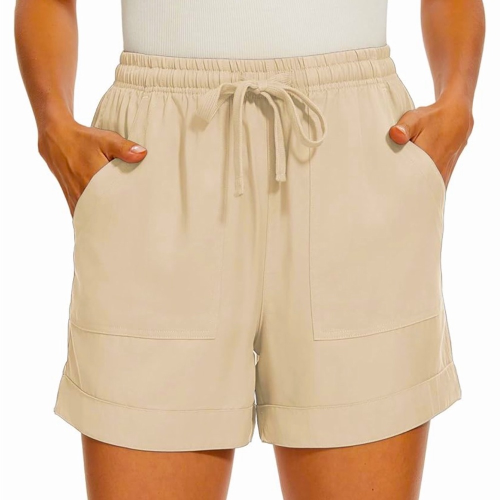 Linen blend off-white shorts size small